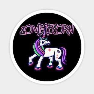 Horror Zombie Unicorn Drawing - Macabre Fantasy Art Magnet